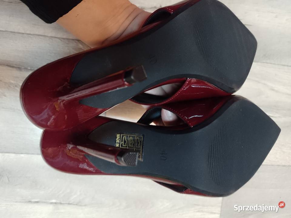 39 Bordowe Burgundowe czółenka wieczorowe z inna Kraków
