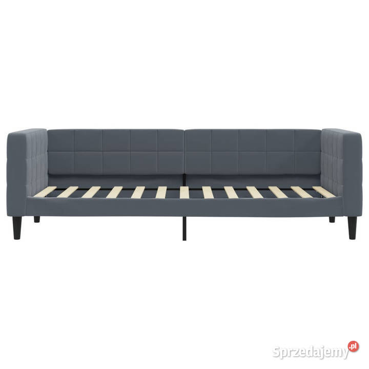 Sofa rozsuwana z szufladami ciemnoszara aksamit Łóżka Warszawa