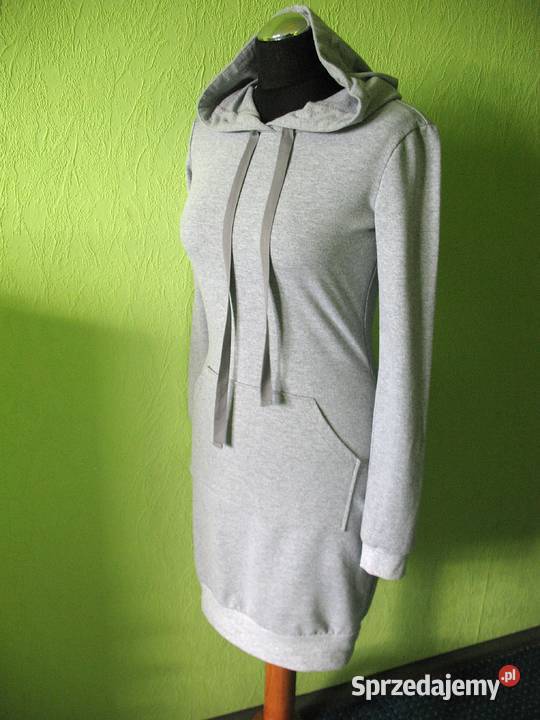 Sukienka z dzianiny 34 XS 165 biust 86 szary/srebrny Siedlce