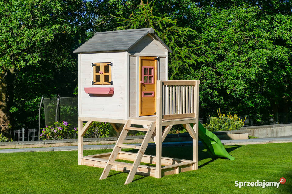 Kolorowy domek ogrodowy dzieci Trzemeśnia