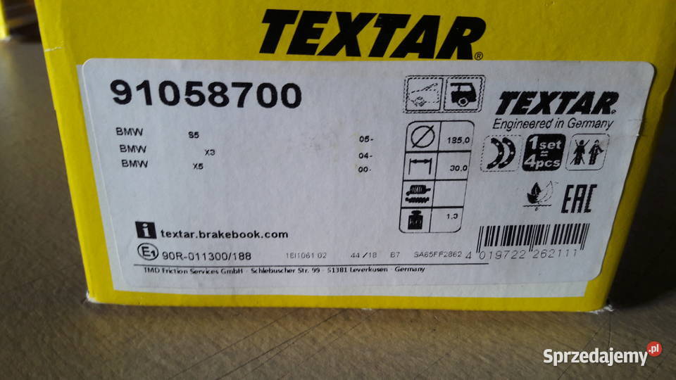 Szczęki hamulcowe Textar BMW Głuchołazy