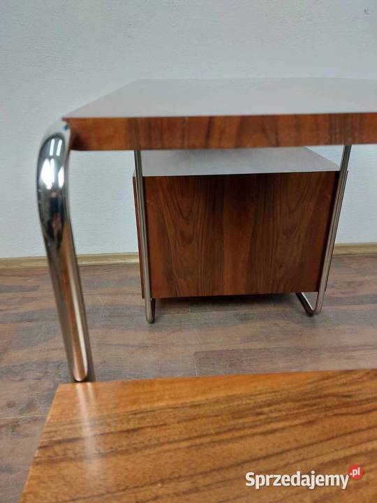Biurko Bauhaus Art Deco Chrom Orzech ciemny mazowieckie Warszawa