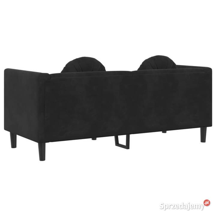 Sofa 2osobowa z poduszkami czarna aksamit mazowieckie Warszawa sprzedam