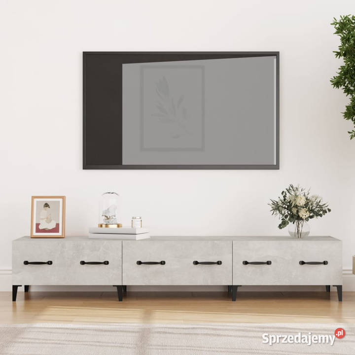 Szafka pod TV szarość betonu 150x345x30 WM812649