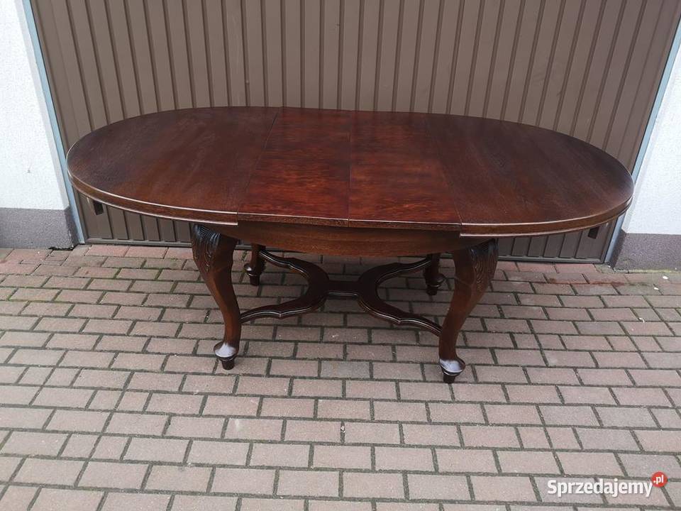 Stół Dębowy Owalny Dębowy Zgrabny Stary Antyk