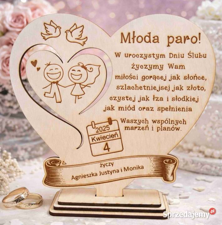 Personalizowana Drewniana Statuetka Taty Mamy