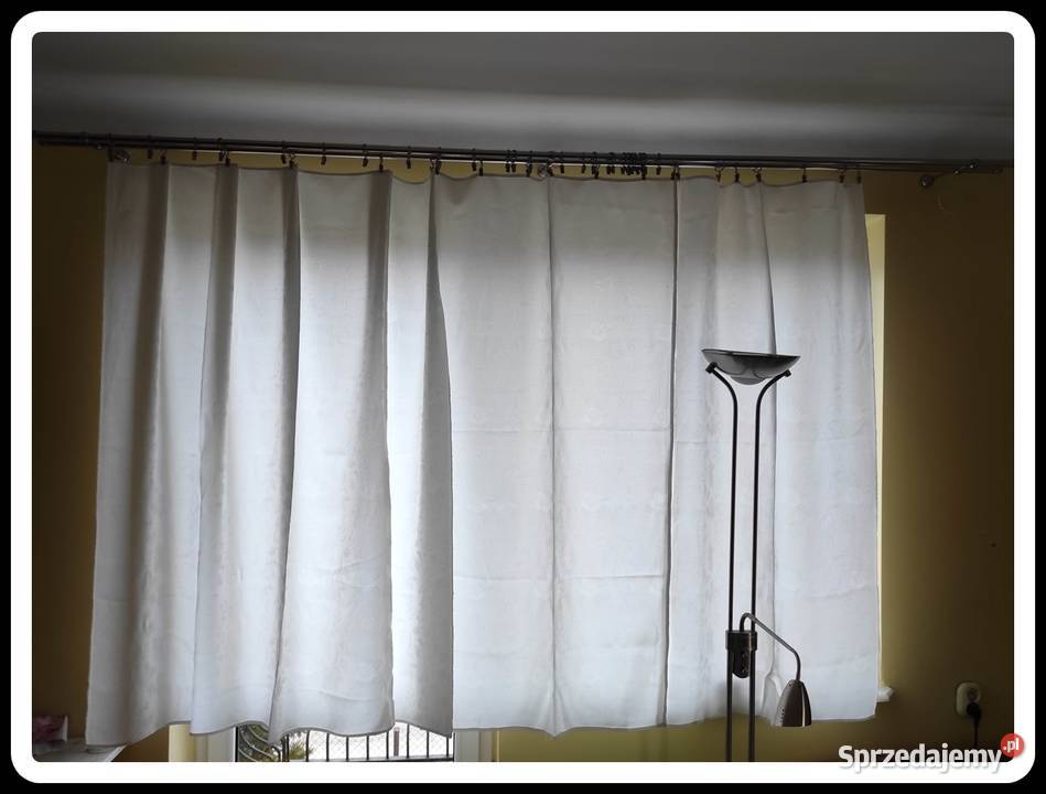 Jasne zasłony do pokoju 6 sztuk komplet biały Płock