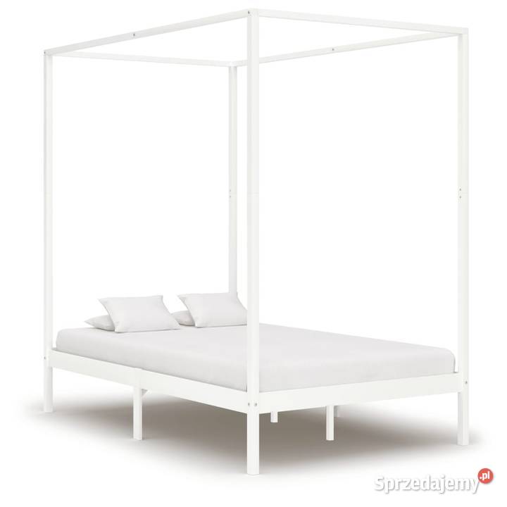 vidaXL Rama łóżka z baldachimem, biel,283265