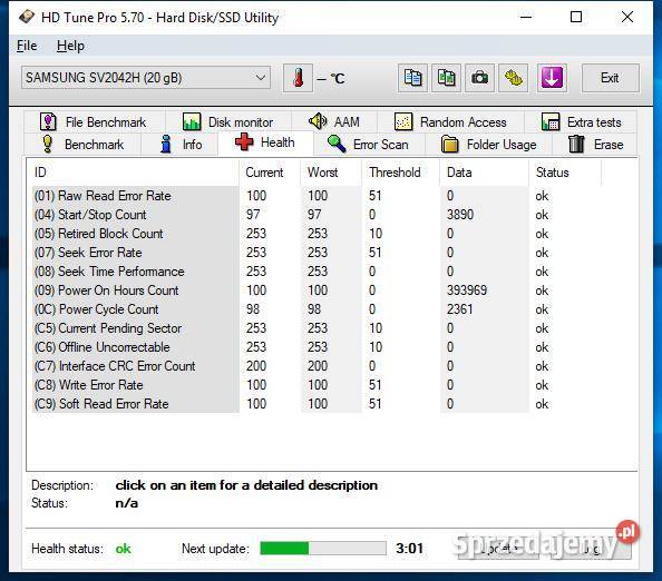 Dysk twardy Samsung SV2042H 20GB IDE ATA66 Retro Dyski Kraków