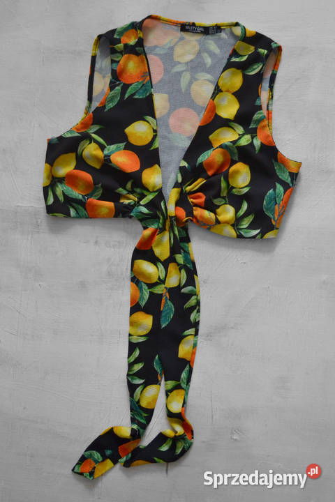 krótka bluzka crop top wiązana w cytrynki Nasty Rozmiar 38(M) Warszawa sprzedam