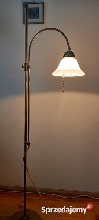 Mosiężna lampa podłogowa z ruchomym ramieniem 3 łódzkie