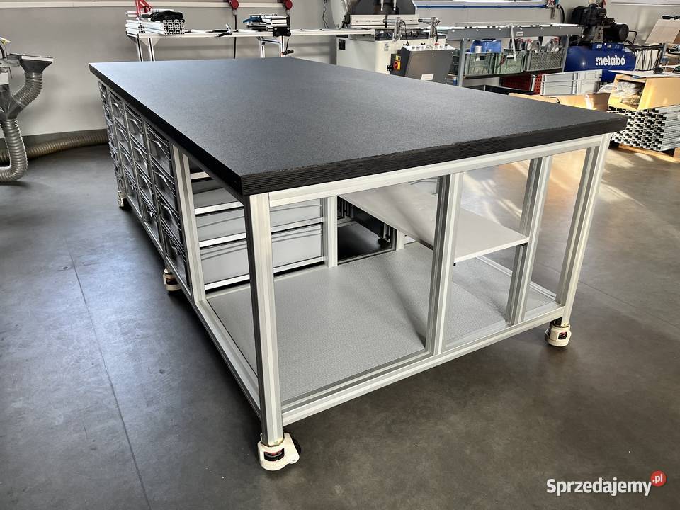 Duży stół montażowy 1250x2500mm z magazynem małopolskie Niedomice sprzedam