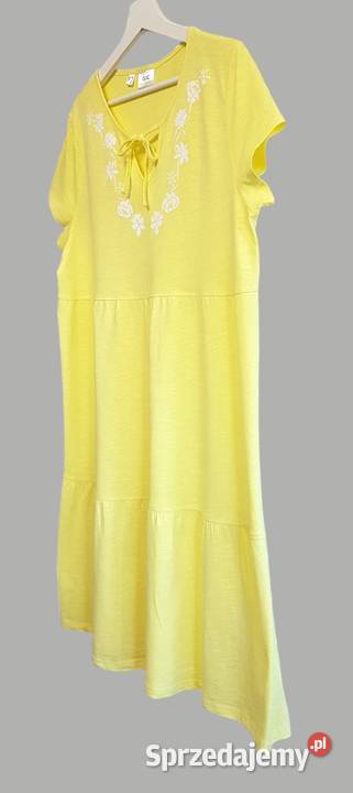 Damska sukienka bawełniana letnia żółta z Chrzanów