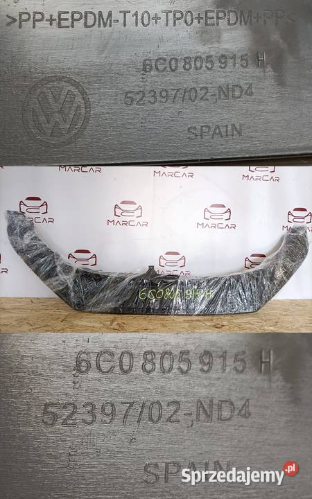 VW POLO 6C 14 SPOILER DOKŁADKA ZDERZAK PRZÓD osobowe Pleszew