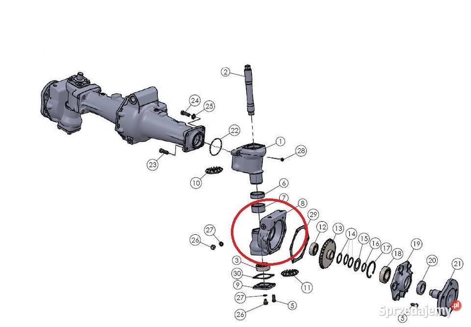 Obudowa zwolnicy przedniego mostu Mitsubishi VST Tajęcina