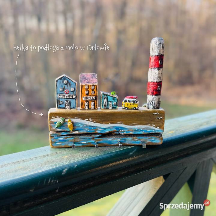 Driftwood Morskie miasteczko na belce z MOLO