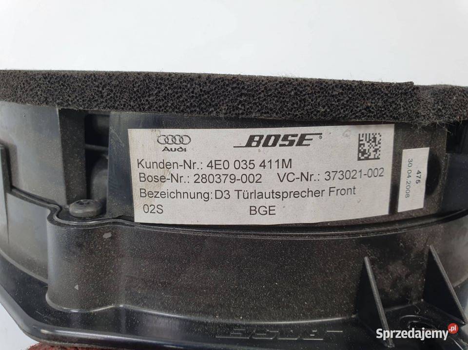 GŁOŚNIK AUDI A8 D3 4E0035411M Lipno sprzedam