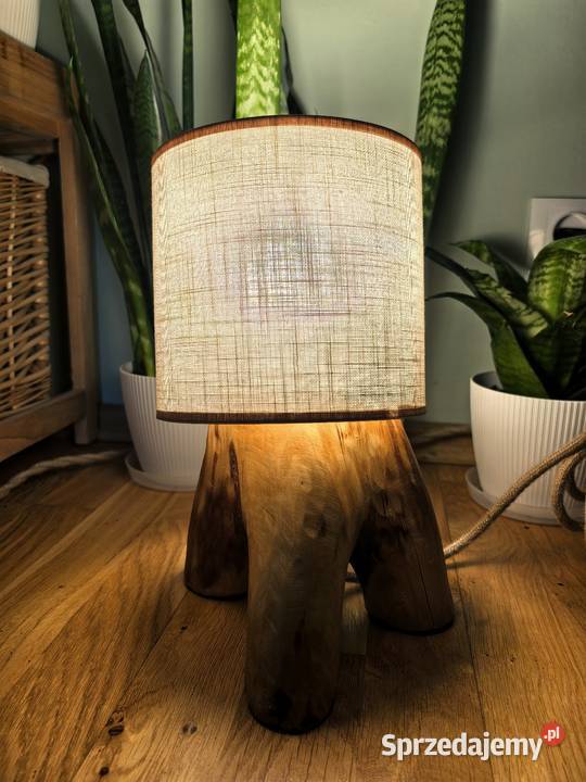 Drewniana lampka handmade w stylu boho Płock