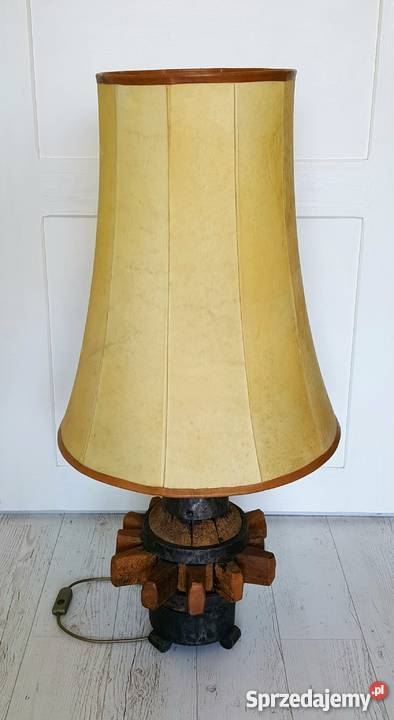 Lampa podłogowa skórzany abażur styl rustykalny Krosno sprzedam