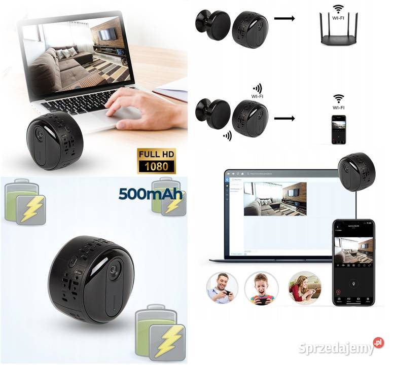 MINI KAMERA szpiegowska WIFI IP Wewnętrzna 2MP Kamery