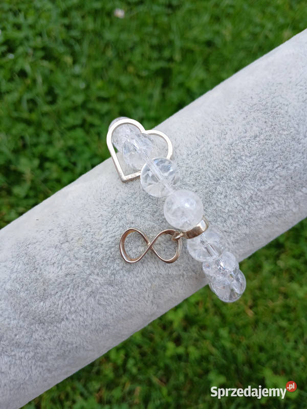 Bransoletka z Kryształu lodowego 10mm z sercem i Kielce sprzedam