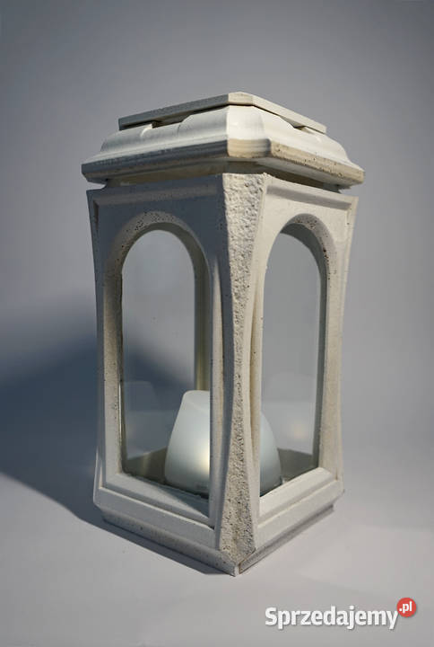 Biały znicz żywiczny lampion neo Dom i Ogród Częstochowa