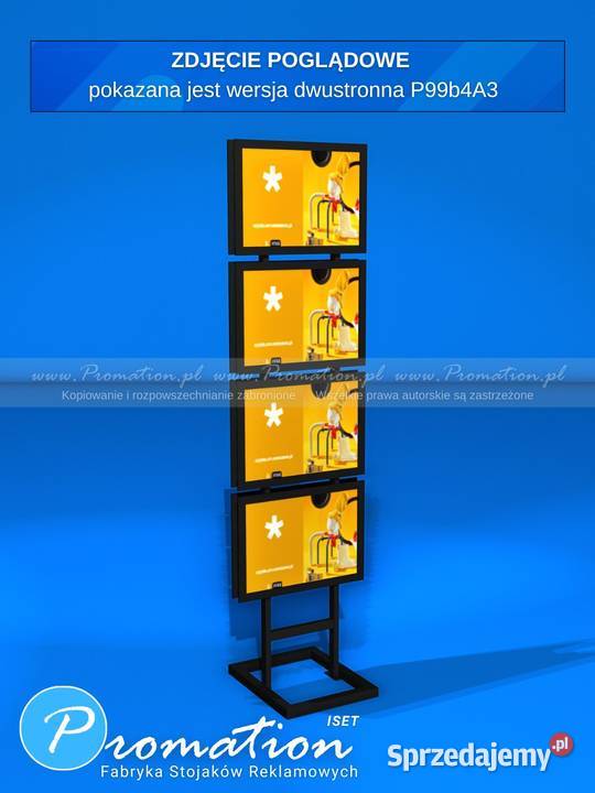 Czarny stand na plakaty A3 x 4 stojak do urzędu łódzkie