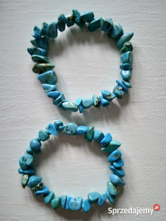 BRANSOLETY Z TURKUSOWYCH NATURALNYCH HOWLITÓW wielkopolskie Piła