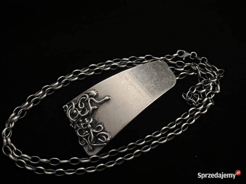 Srebrny autorski wisior z łańcuchem srebro 92t srebro