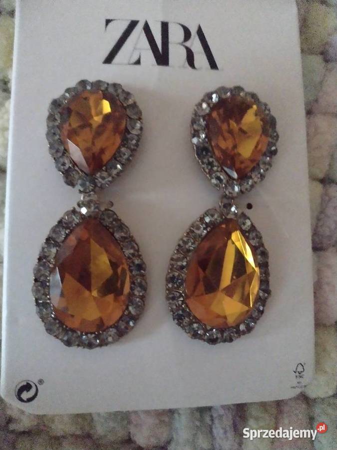 ZARADuże wytworne KOLCZYKI WIECZOROWE z pozłacane Kraków