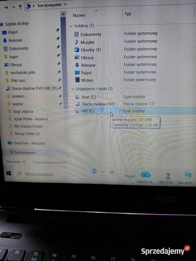 Dysk kolekcjonerski 1620 MB do starego laptopa