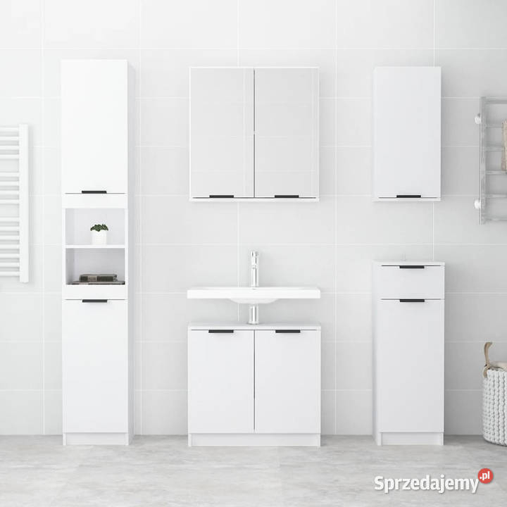 5cz zestaw szafek do łazienki biały materiał Warszawa