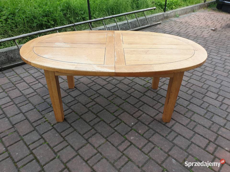 Duży stary Owalny stół rozkładany lite drewno 75cm Kalwaria Zebrzydowska