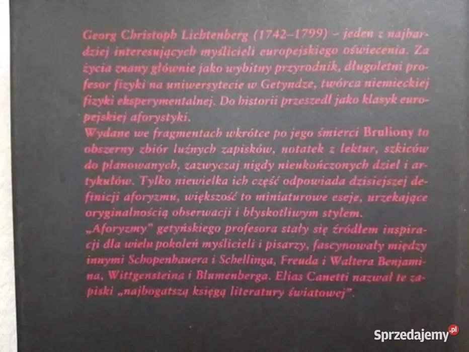 Georg Christoph Lichtenberg Pochwała wątpienia Pozostałe Hrubieszów