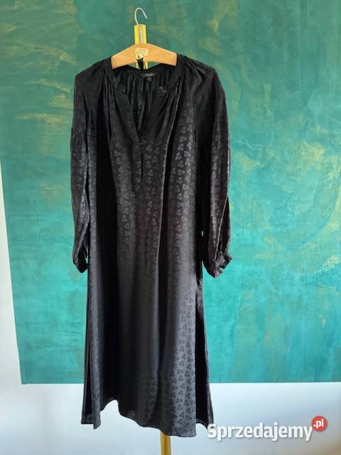 Sukienka S Massimo Dutti czarna wiskoza z Rozmiar 36(S) Częstochowa