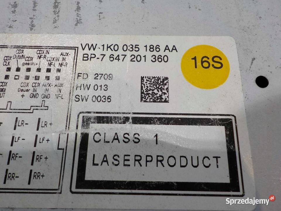 VW GOLF VI 10r radio CD 1K0035186AA Radioodtwarzacze mazowieckie Suków