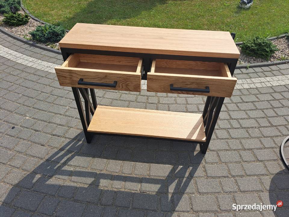 Konsola loft industrial z dębu Kraków