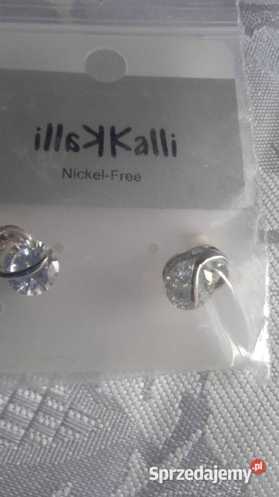 NOWE POSREBRZANE KOLCZYKI Z DUŻĄ SZLIFOWANĄ sprzedam