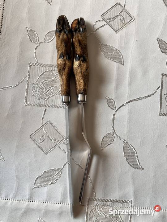 Zestaw nóż widelec z naturalnymi kopytami sarny Lucynów