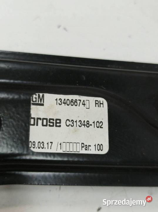 MECHANIZM SZYBY PRAWY PRZÓD 13406674 Opel Astra