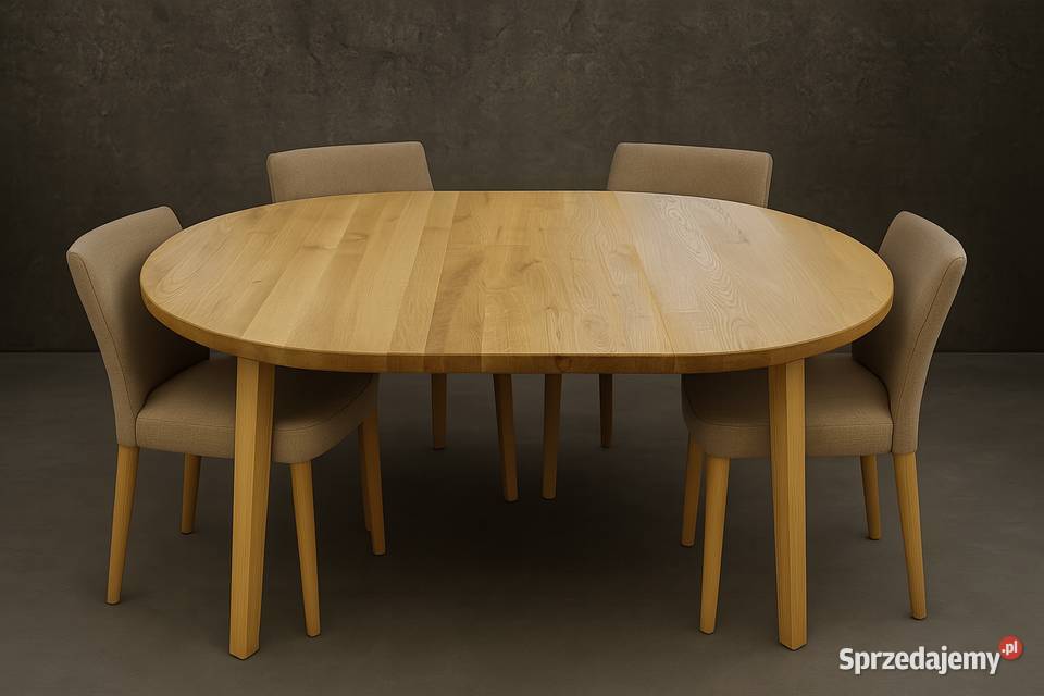 Stół Dębowy Okrągły LOFT 100 Lite Drewno Różne 100cm Kraków