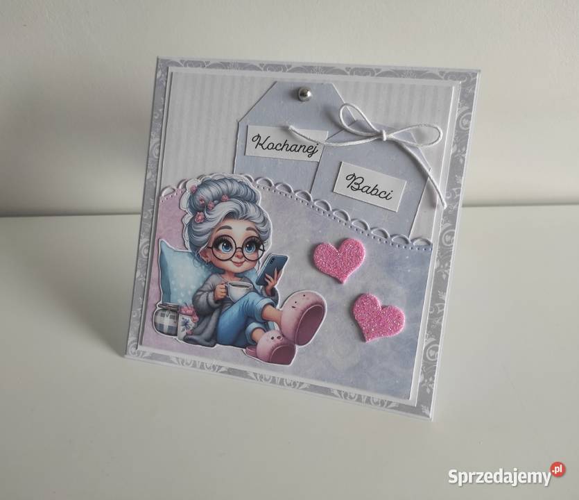 Kartka ręcznie robiona na Dzień Babci 5 łódzkie