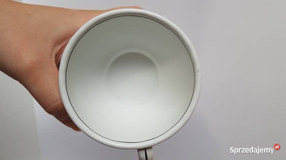 Emaliowany zestaw dzbanek filiżanka Olkusz PRL Dąbrowa Górnicza