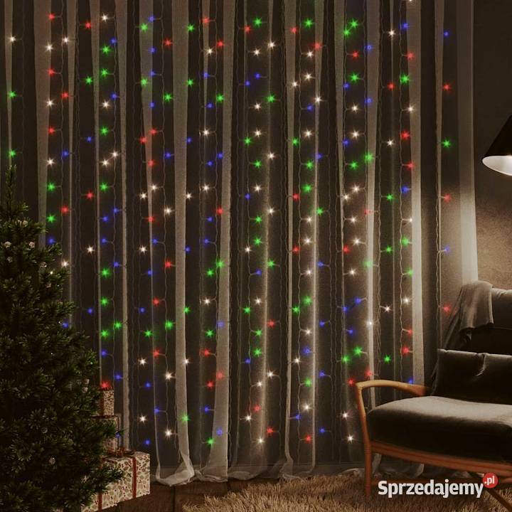 vidaXL Kurtyna lampek 3x3m 300 kolorowych diod mazowieckie Warszawa sprzedam