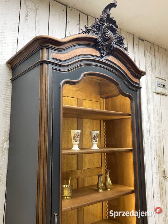 BIBLIOTEKA 1drzwiowa witryna antracyt Louis XV Poznań