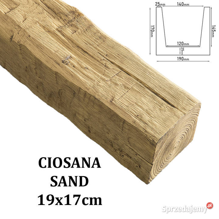 Belka Rustykalna Ciosana 19x17 SAND