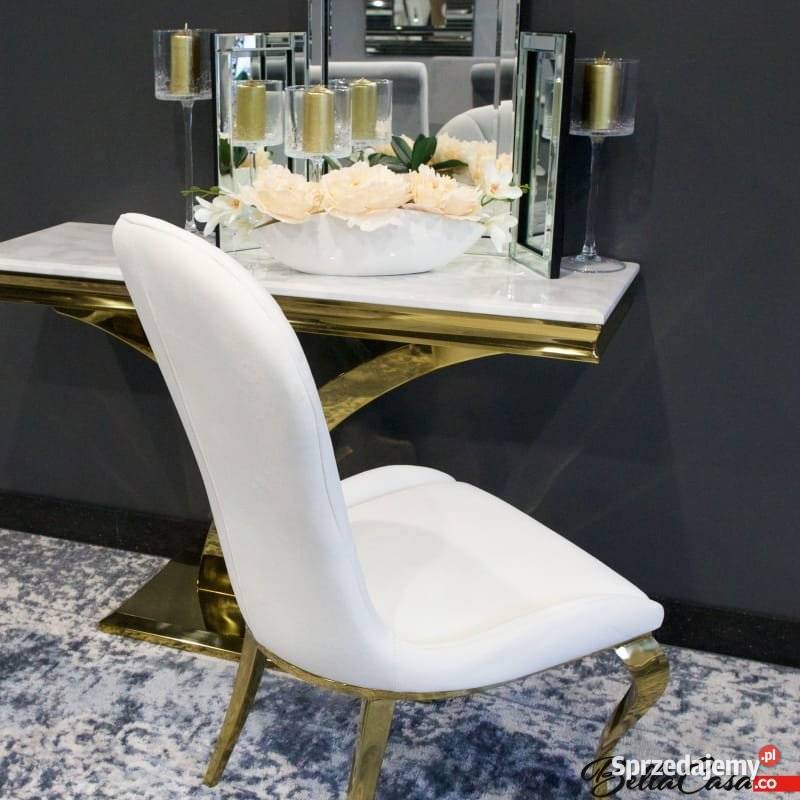 Krzesła glamour Tiffany Gold Złote Tapicerowane mazowieckie Warszawa