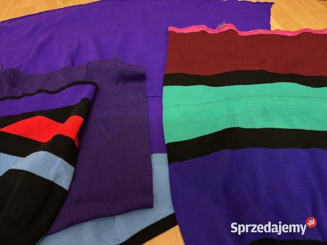 Dzianina PRL kawałki kolorowa ok 4 rękodzieło Częstochowa