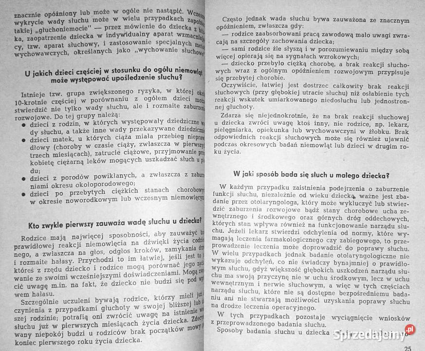 Rehabilitacja małych dzieci z wadą słuchu Maria Chełm sprzedam