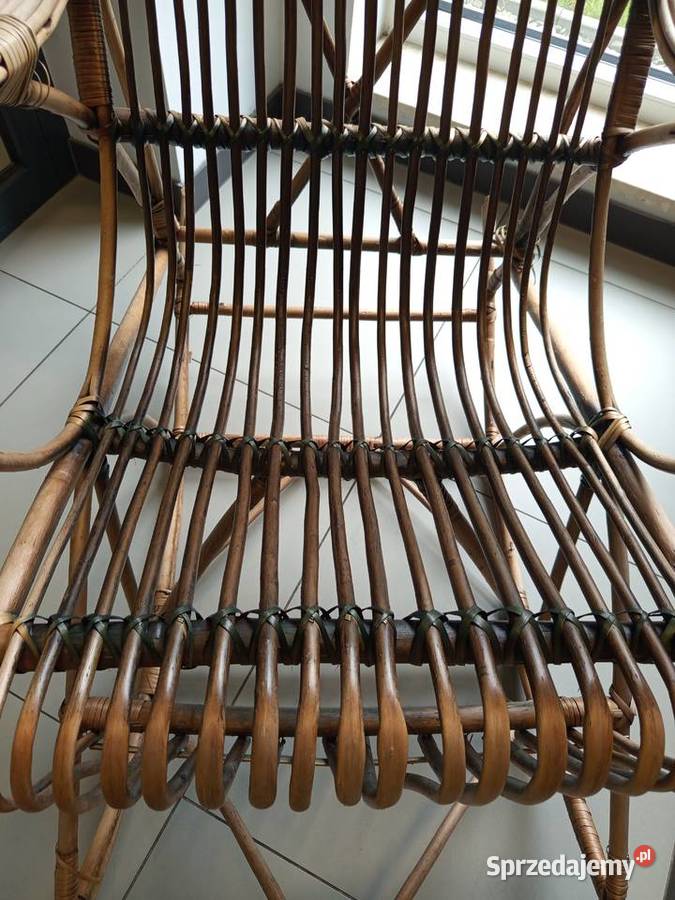 Wielki wiklinowy fotel bujany Wyposażenie wnętrz śląskie Katowice